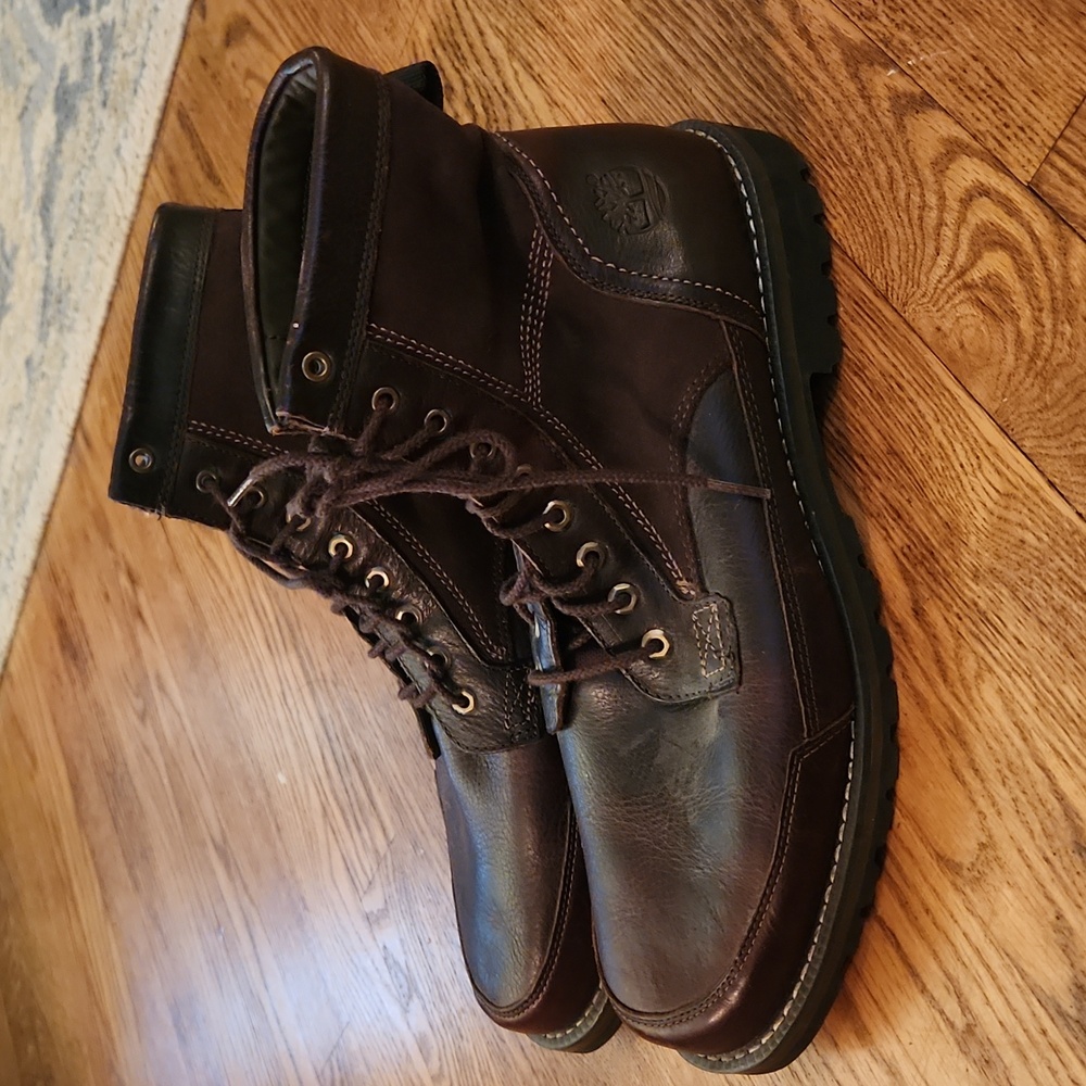 Timberland Larchmont Men’s 13 Leather Brown Workwear Lace Up High Top Gripstick